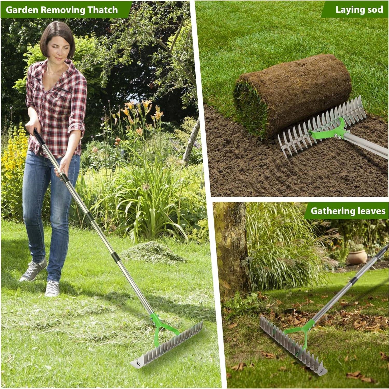 buy manual grass thatch rake